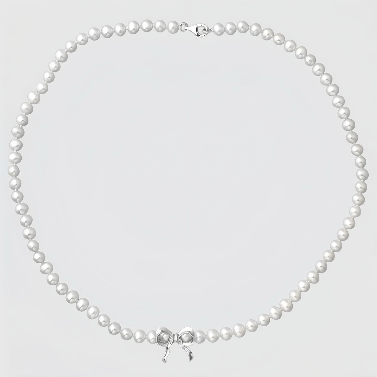 Ribbon Pearl Necklace